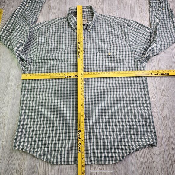 Eddie Bauer XL Green Plaid Button Up Long Sleeve Heavy - Picture 4 of 6